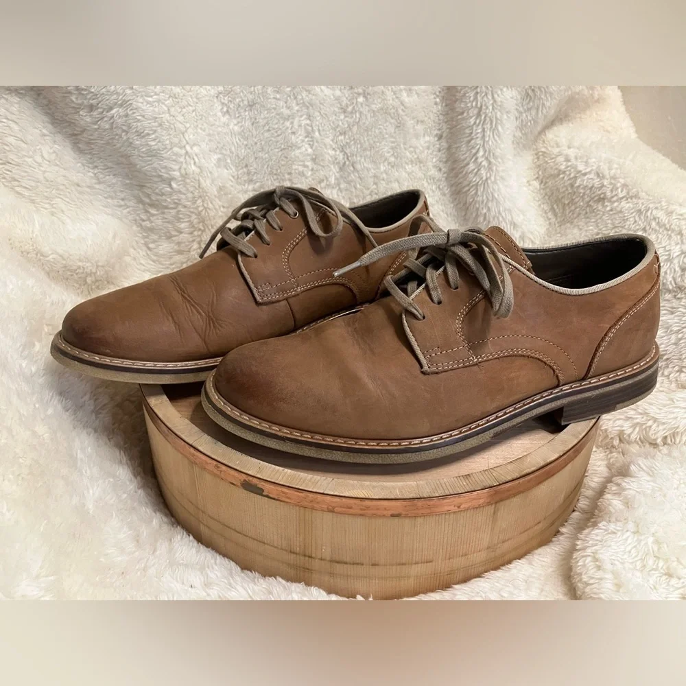 Men’s Dockers Martin Lace Up Dress Shoes Tan Leather Size 7.5